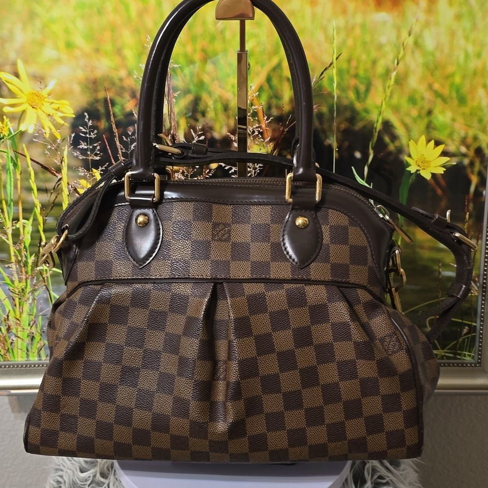 Louis Vuitton Trevi PM Damier Ebene Canvas Satchel Bag/W Crossbody Strap & COA - Picture 3 of 16